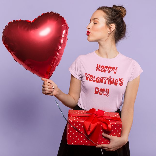 T-shirt Heureuse Sainte-Valentin avec coeur Femmes (Happy Valentine's Day with Hearts Women's T-Shirt)