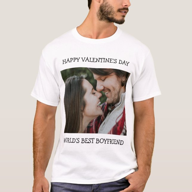 T-shirt Heureuse Sainte-Valentin Best Boyfriend Photo pers (Devant)