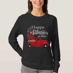 T-shirt Heureuse Sainte-Valentin Camion Rouge Pickup Rouge