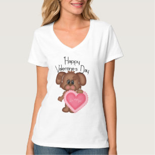 T-shirt Heureuse Sainte-Valentin Chien Chien Chien
