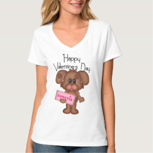 T-shirt Heureuse Sainte-Valentin chien chiot 1