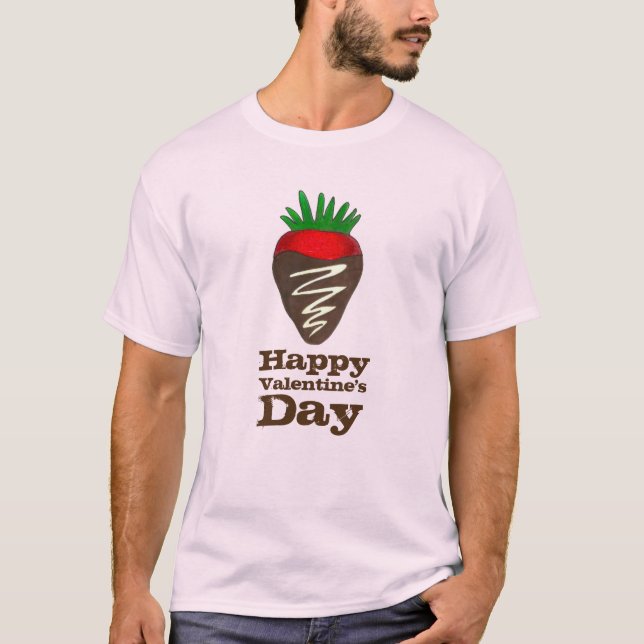 T-shirt Heureuse Sainte-Valentin Chocolat fraise Tee (Devant)