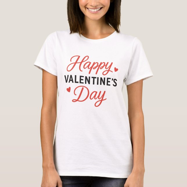 T-shirt Heureuse Sainte-Valentin Classique Coeurs rouges A (Devant)
