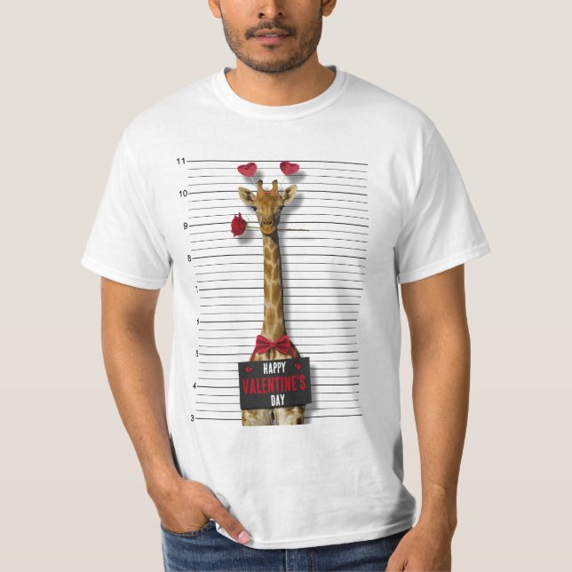 T-shirt Heureuse Sainte-Valentin Coupable Giraffe Drôle Mu (Devant)