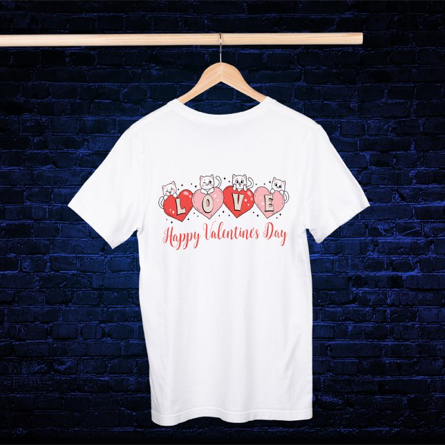 T-shirt Heureuse Sainte-Valentin, Cute Chats Avec Coeurs (Créateur téléchargé)