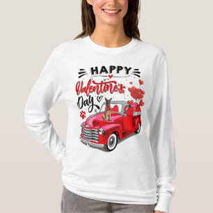 T-shirt Heureuse Sainte-Valentin de camion rouge chien mig