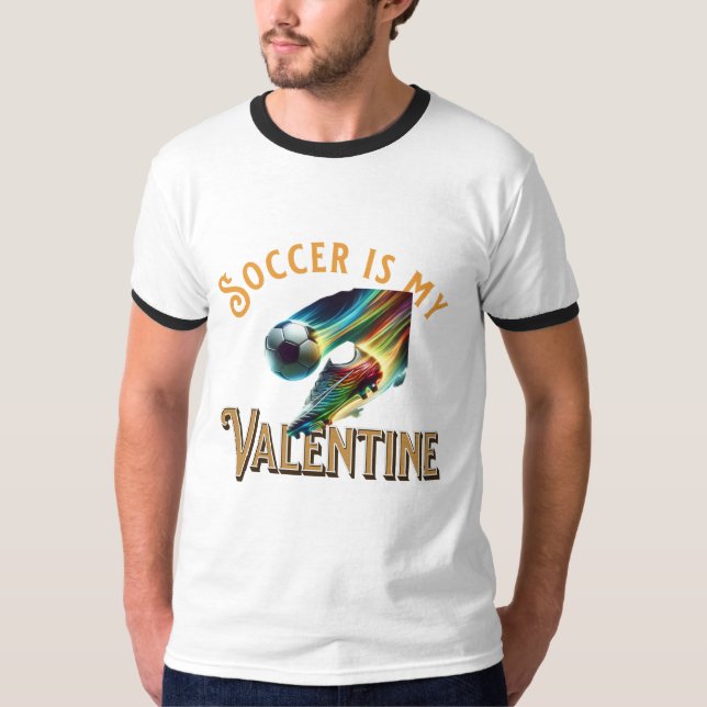 T-shirt Heureuse Sainte-Valentin de football pour  (Devant)