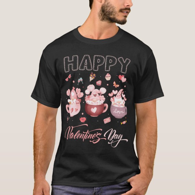T-shirt Heureuse Sainte-Valentin de la Coupe Latte Gnomes (Devant)