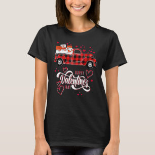 T-shirt Heureuse Sainte-Valentin Femmes Enfants Camion Rou