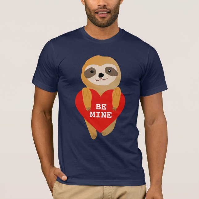 T-shirt Heureuse Sainte-Valentin | Jolie Sloth Coeur (Devant)
