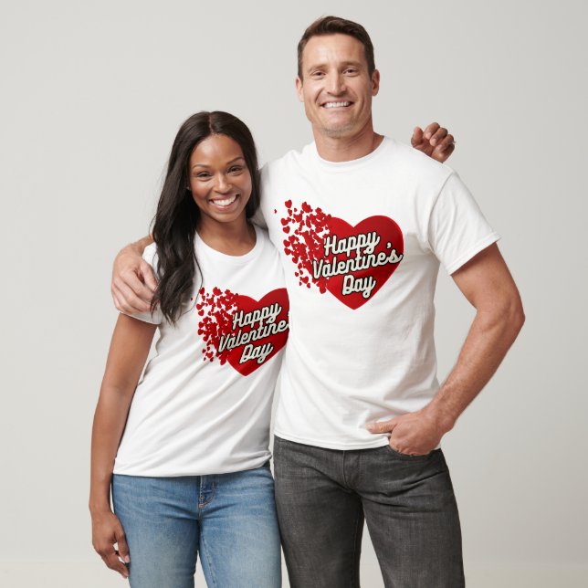 T-shirt Heureuse Sainte-Valentin Lettrage design pour T-sh (Unisexe)