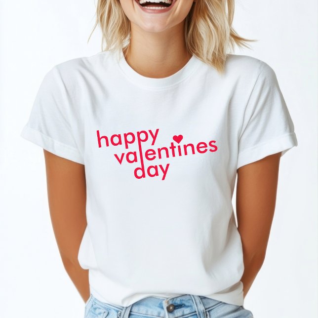 T-shirt Heureuse Sainte-Valentin | Love Heart Moderne tend (Créateur téléchargé)