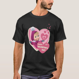 T-shirt Heureuse Sainte-Valentin Masha et l'ours 1