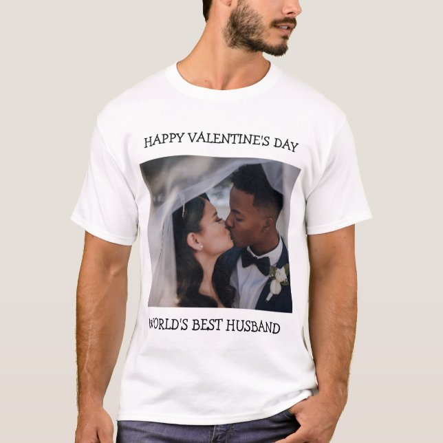 T-shirt Heureuse Sainte-Valentin Meilleur Mari Photo perso (Devant)