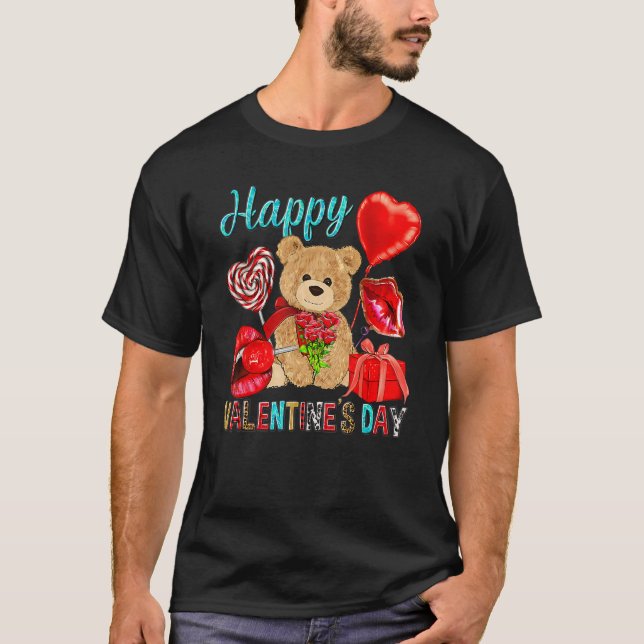 T-shirt Heureuse Sainte-Valentin mignon ours Western Valen (Devant)