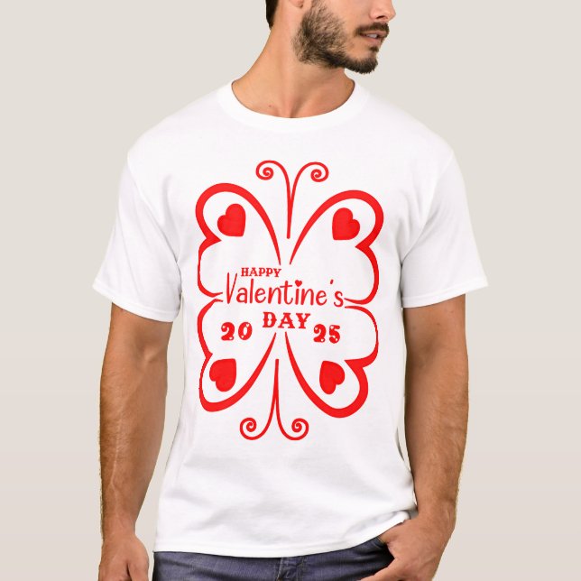 T-shirt Heureuse Sainte-Valentin papillon 2025 (Devant)