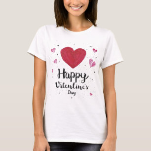 T-shirt Heureuse Sainte-Valentin Red Hearts Amour Adorable