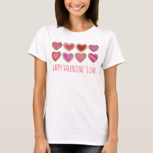 T-shirt Heureuse Sainte-Valentin Rose Coeur Rouge Coeur Co