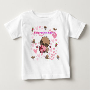 T-shirt Heureuse Sainte-Valentin Sloth Kids
