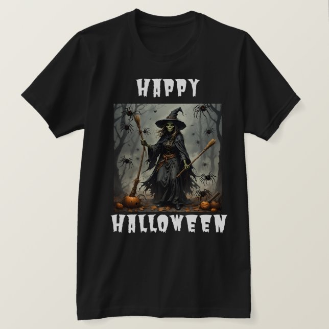 T-shirt Heureuse sorcière d'Halloween (Design devant)