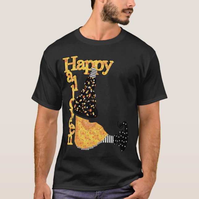 T-shirt Heureuse sorcière d'Halloween (Devant)