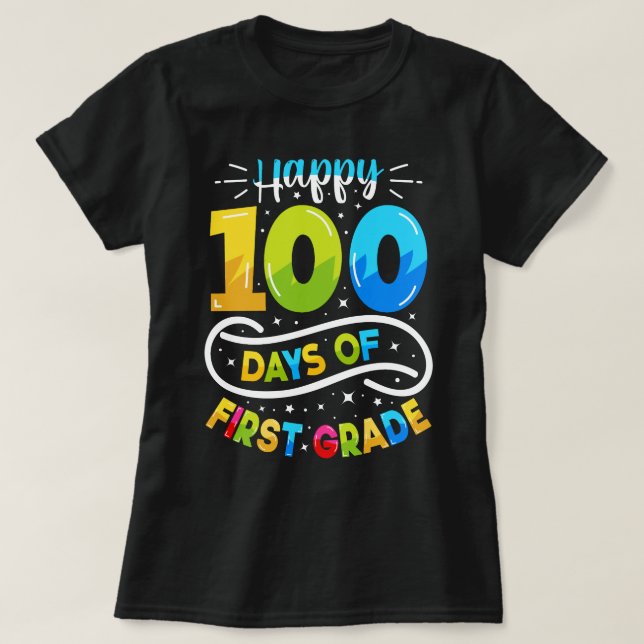T-shirt heureux 100 jours de première année (Design devant)