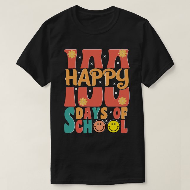 T-shirt heureux 100 jours d'école 100 jours école (Design devant)