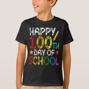 T-shirt heureux 100e jour cadeau scolaire pour garçons fil