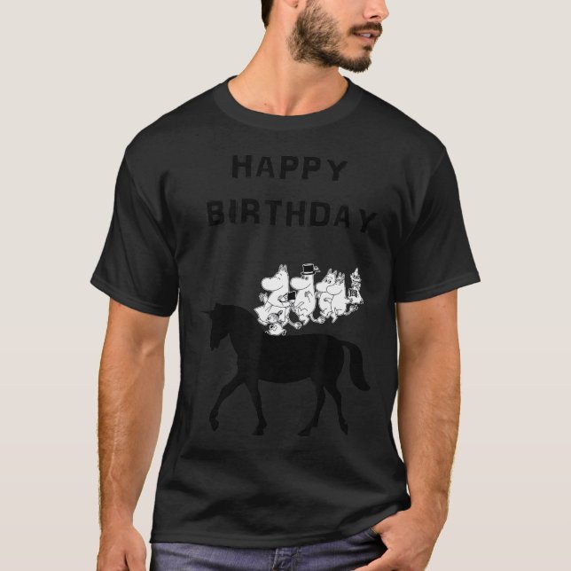 T-shirt heureux anniversaire Moomin licorne drôle (Devant)