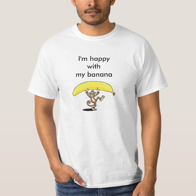 T-shirt heureux avec ma banane (Devant)