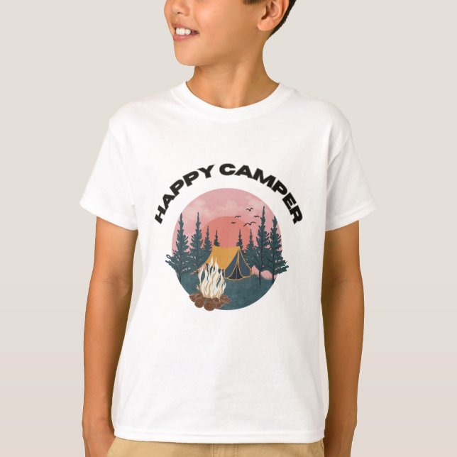 T-SHIRT HEUREUX CAMPER (Devant)