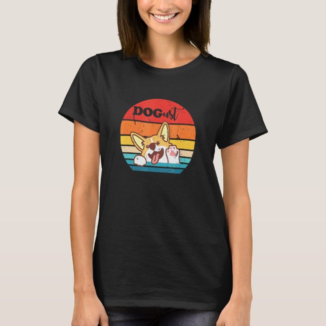 T-shirt Heureux Chien Août Corgi Août Chiens Chiots (Devant)