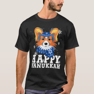 T-shirt Heureux Chien de Hanoukka Papillon Funny Noel laid