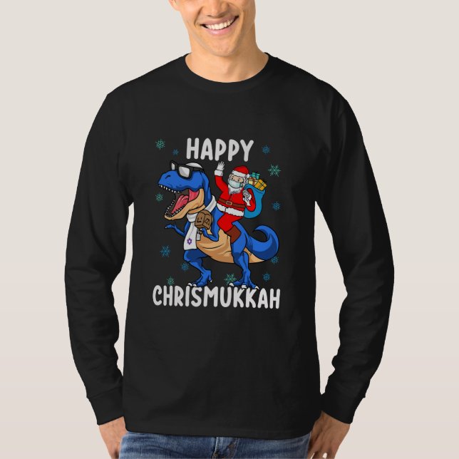 T-shirt Heureux Chrismukkah Funny Hanoukka Noël juif (Devant)