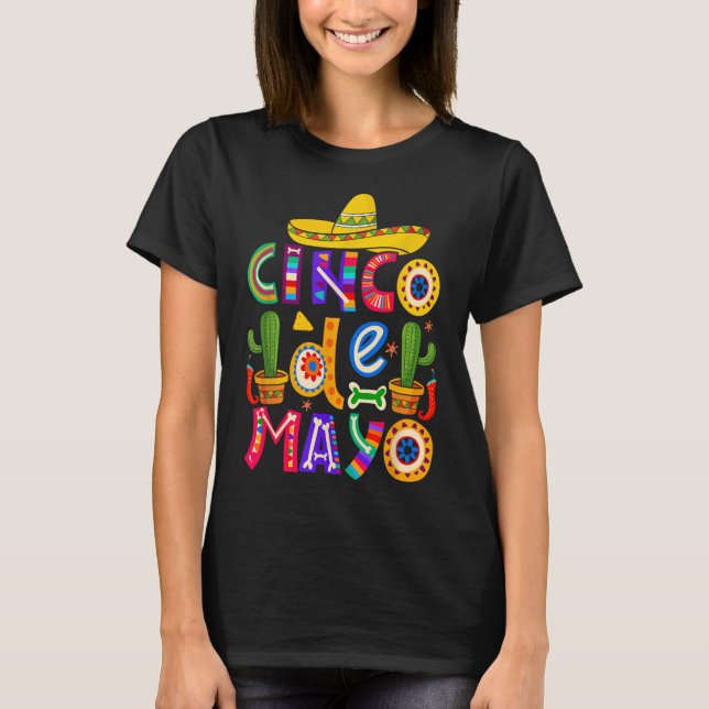 T-shirt Heureux Cinco De Mayo Fiesta Squad 5 De Mayo Mexic (Devant)