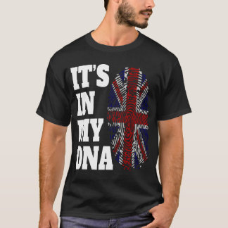 T-shirt Heureux dans mon ADN drapeau Angleterre Royaume-Un