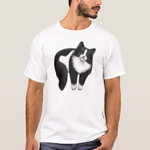 T-shirt heureux de chat de smoking
