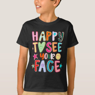 T-shirt Heureux de voir le visage dessiné à la main Motiva