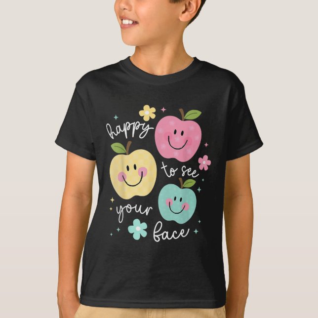 T-shirt Heureux de voir votre visage Super Smile Face Ense (Devant)