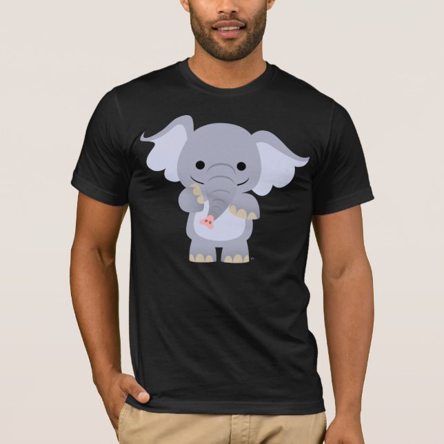 T-shirt heureux d'éléphant de bande dessinée (Devant)