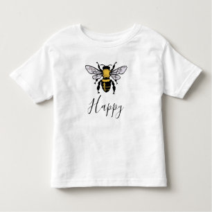 T-shirt heureux d'enfant en bas âge d'abeille