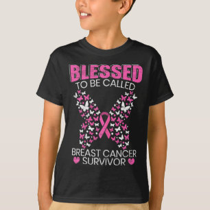 T-shirt Heureux D'Être Appelé Cancer Du Sein Survivant Pin