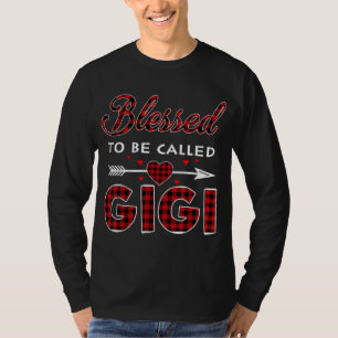 T-shirt Heureux D'Être Appelé Gigi Buffalo Plaid Grandma C