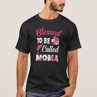 T-shirt Heureux D'Être Appelé Moma Funny Floral Moma Moma