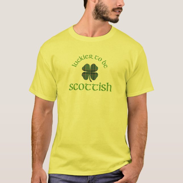 T-shirt Heureux d'être écossais shamrock St Patrick's Day  (Devant)