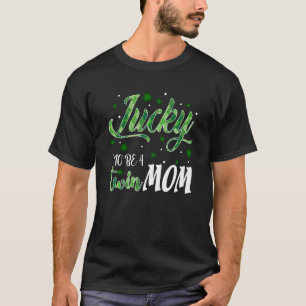 T-shirt Heureux D'Être Une Maman Twin Mama Jour de la Sain