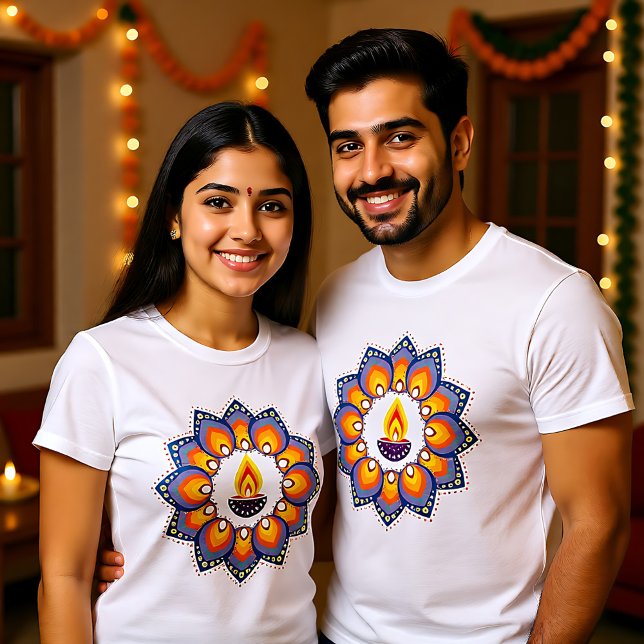 T-shirt Heureux Diwali (🎆❤️Happy Diwali T-Shirt)