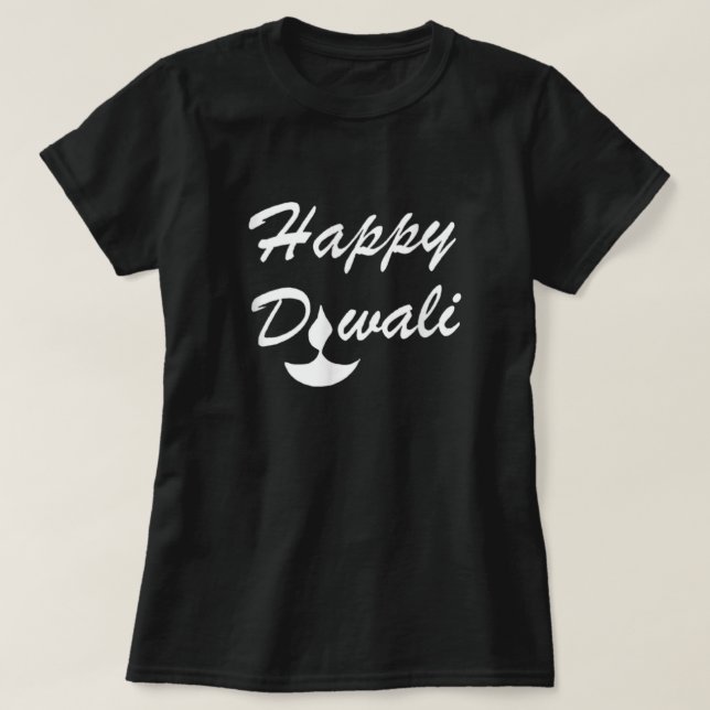 T-shirt Heureux Diwali bougie drôle Festival des lumières  (Design devant)
