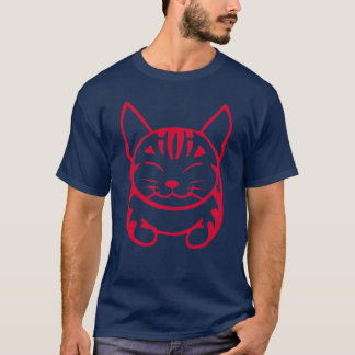 T-shirt heureux du chat des hommes (chat tigré