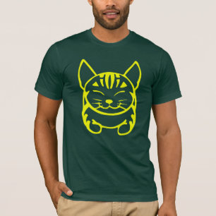 T-shirt heureux du chat des hommes (chat tigré